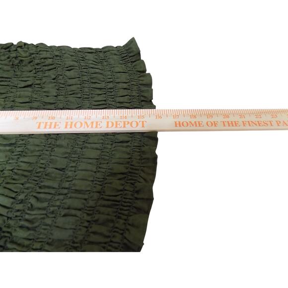 Old Navy Top Women Medium Olive Green Milkmaid Coquette Smocking Festival - Picture 3 of 7